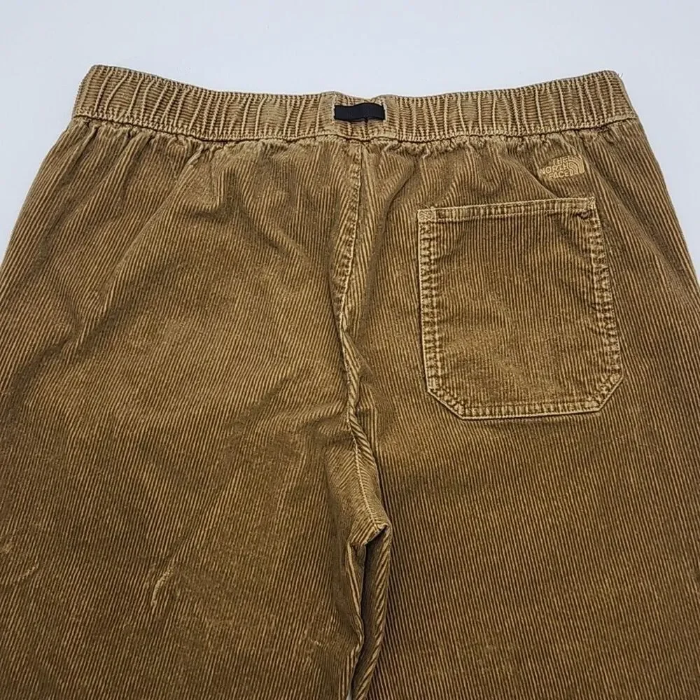 North Face Pants Cord Cordurory Size XL Brown Elastic Waist Pull-On Mens 36 x 29